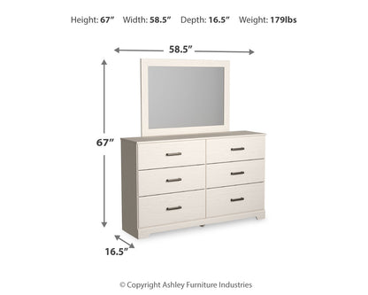 Stelsie White Dresser, Mirror, Chest and Nightstand - B2588B15