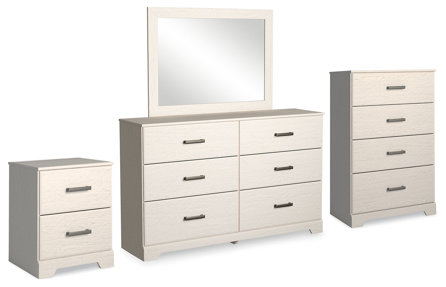 Stelsie White Dresser, Mirror, Chest and Nightstand - B2588B15