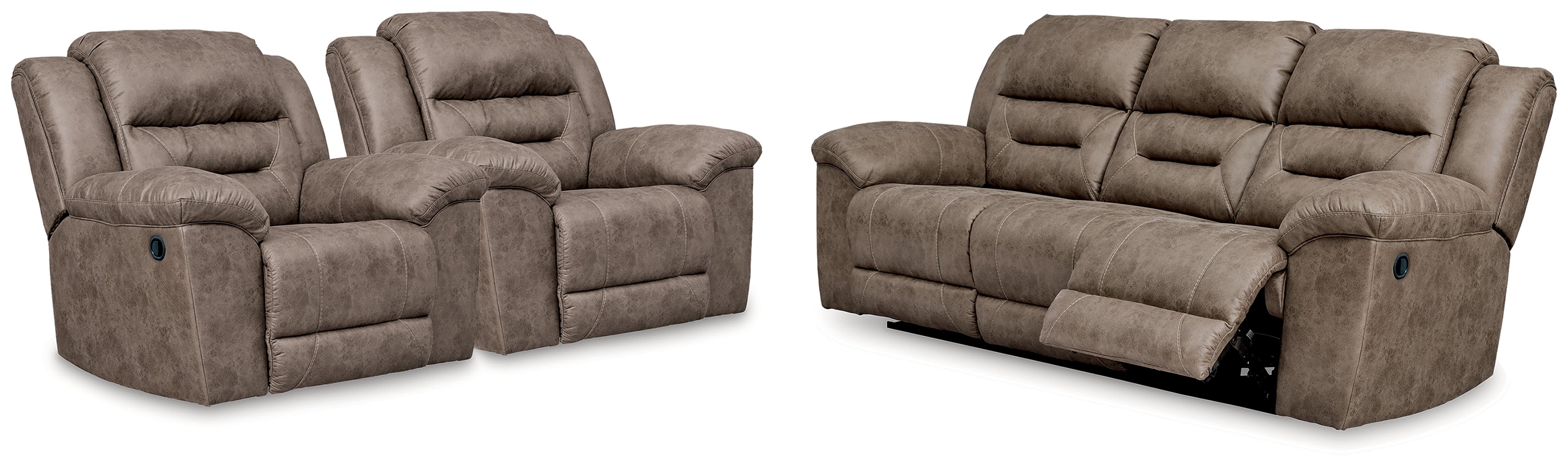 Stoneland Fossil Reclining Sofa and 2 Recliners - 39905U8