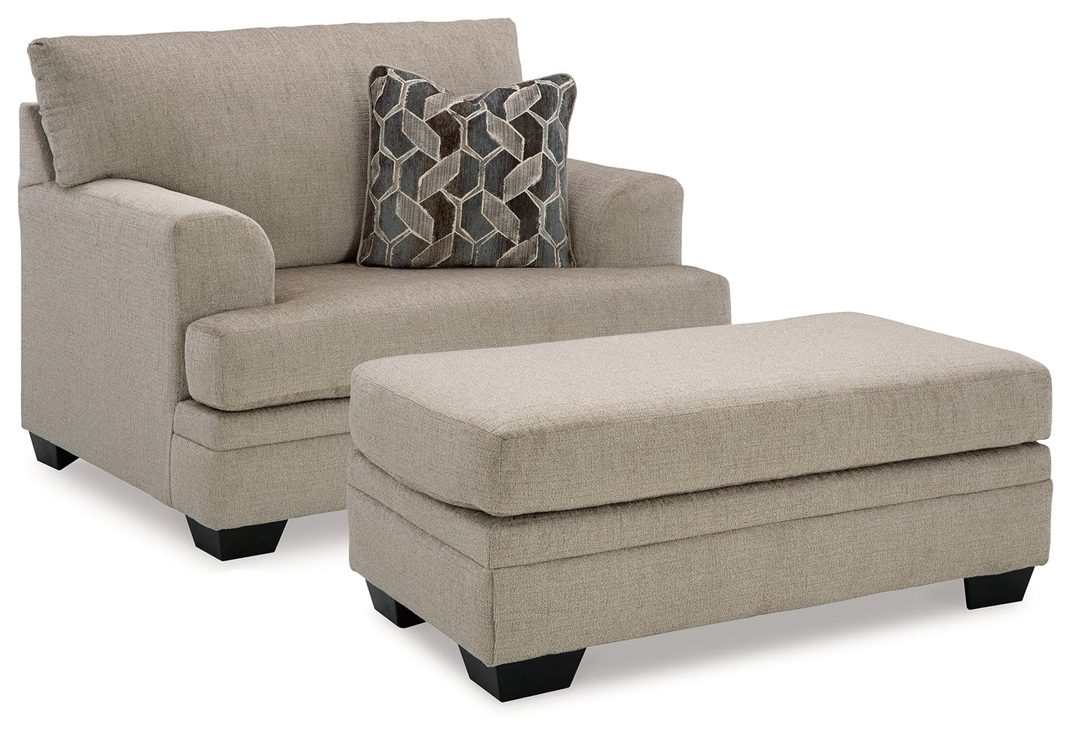 Stonemeade Chair and Ottoman in Taupe from Ashley - Luna Furniture