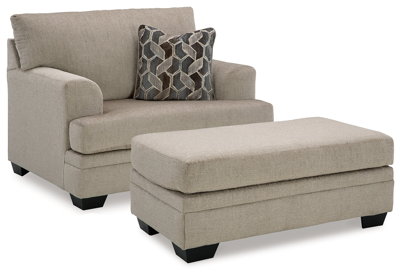 Stonemeade Chair and Ottoman in Taupe from Ashley - Luna Furniture