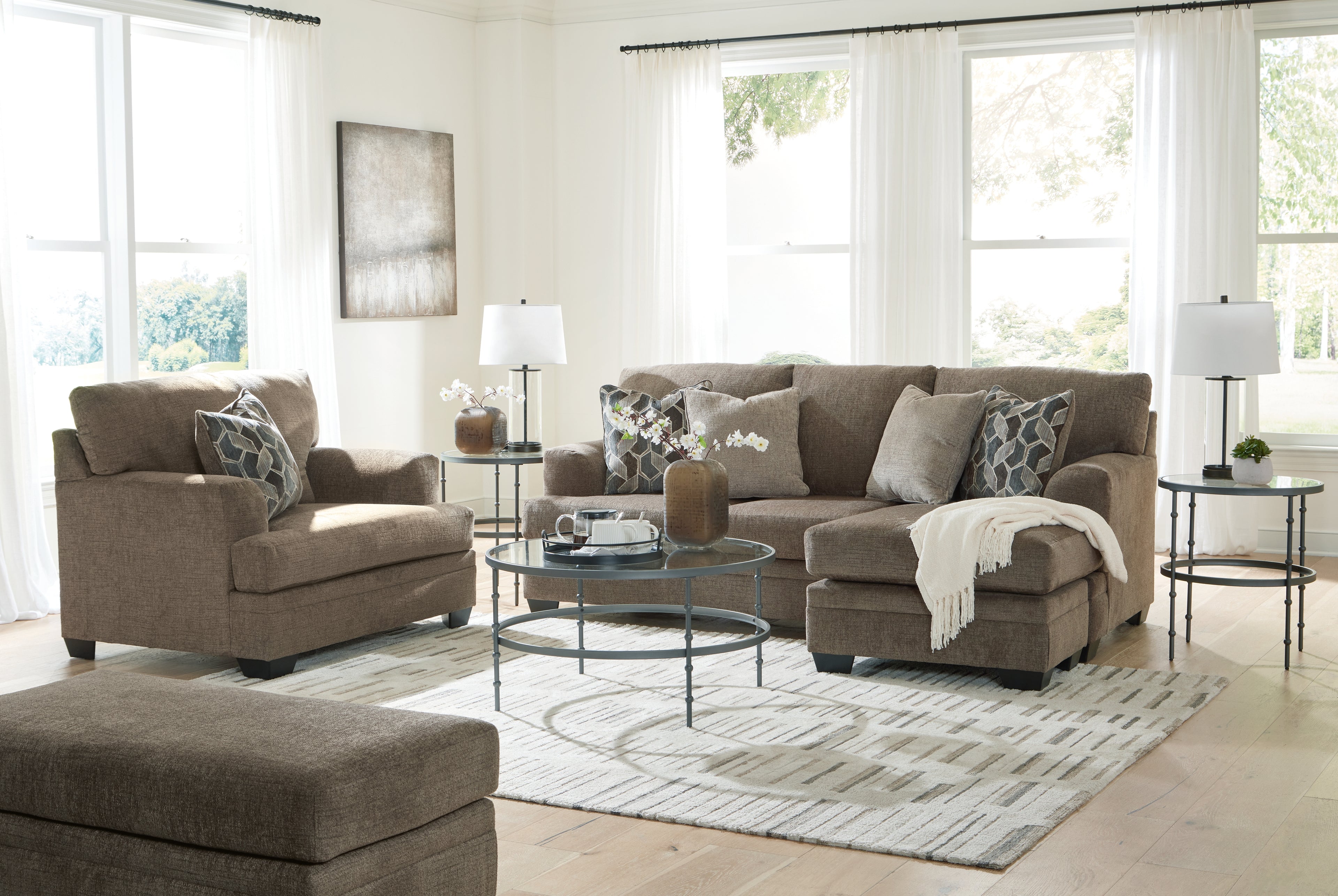 Stonemeade Nutmeg Sofa Chaise and Oversized Chair - 59505U6