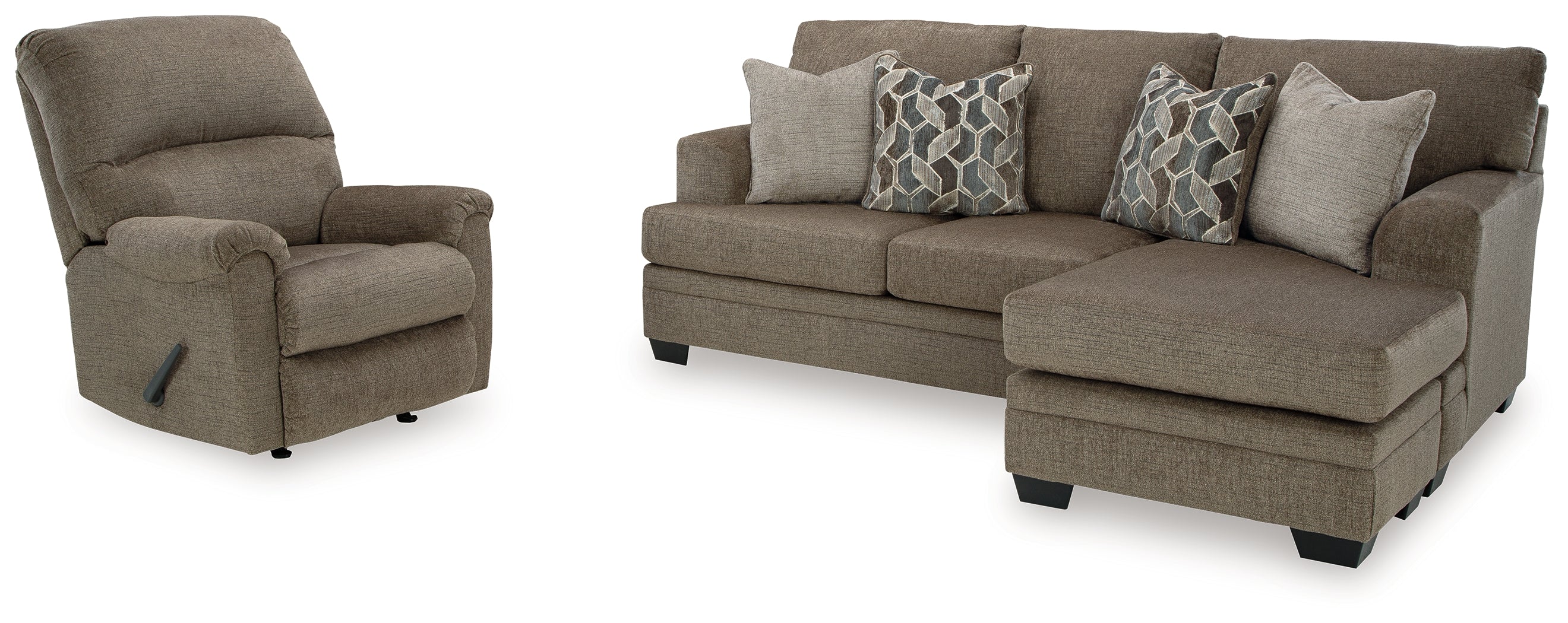 Stonemeade Nutmeg Sofa Chaise and Recliner - 59505U5