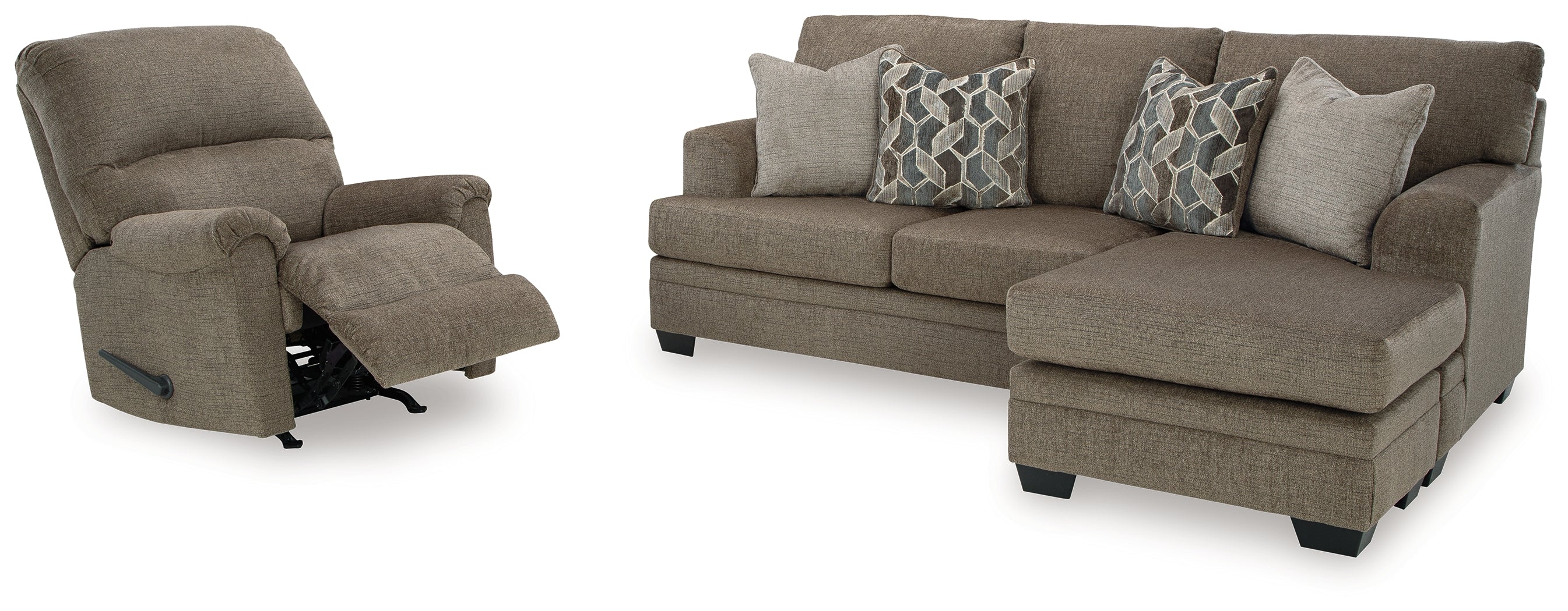 Stonemeade Nutmeg Sofa Chaise and Recliner - 59505U5