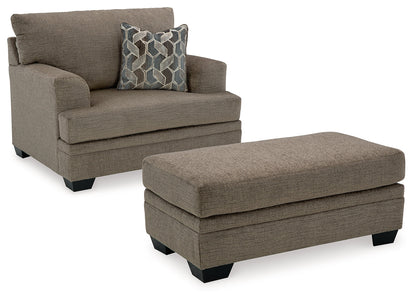 Stonemeade Sofa Chaise, Chair, and Ottoman in Nutmeg - PKG018541