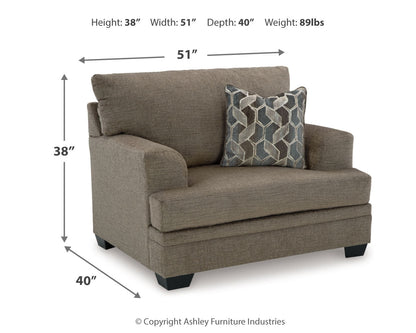 Stonemeade Sofa Chaise, Chair, and Ottoman in Nutmeg - PKG018541