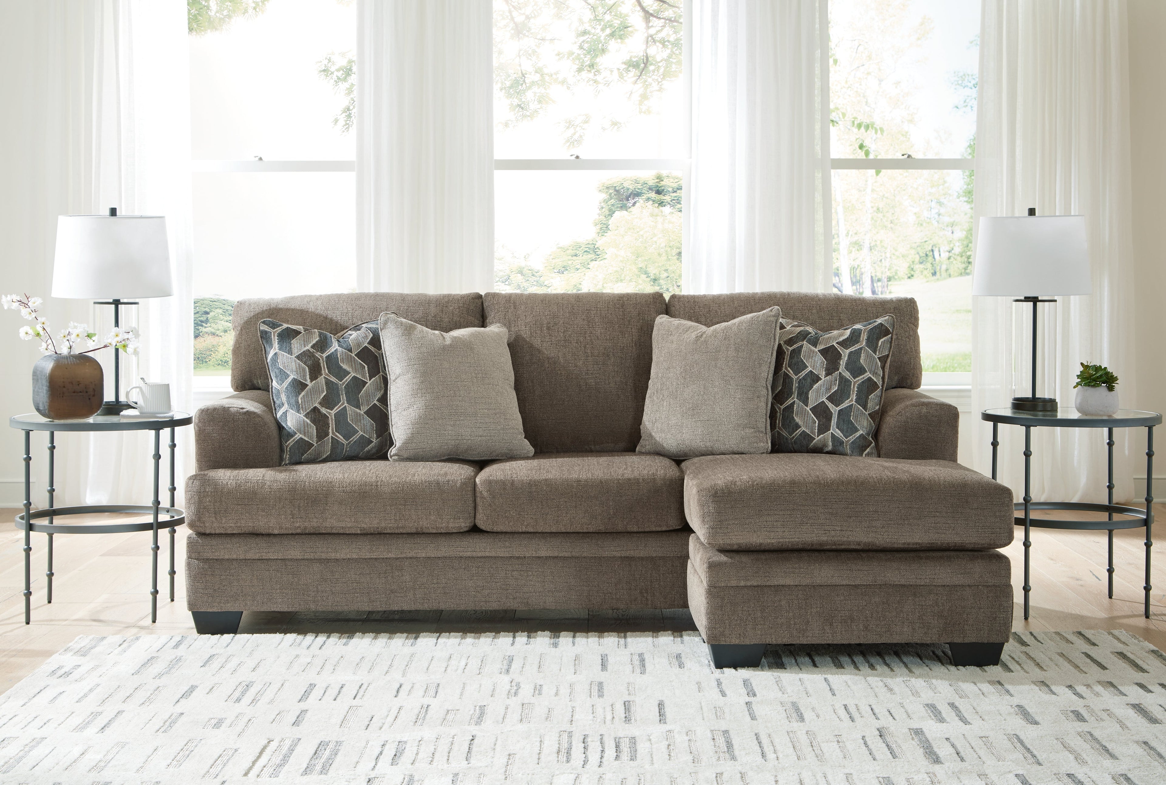 Stonemeade Sofa Chaise, Chair, and Ottoman in Nutmeg - PKG018541