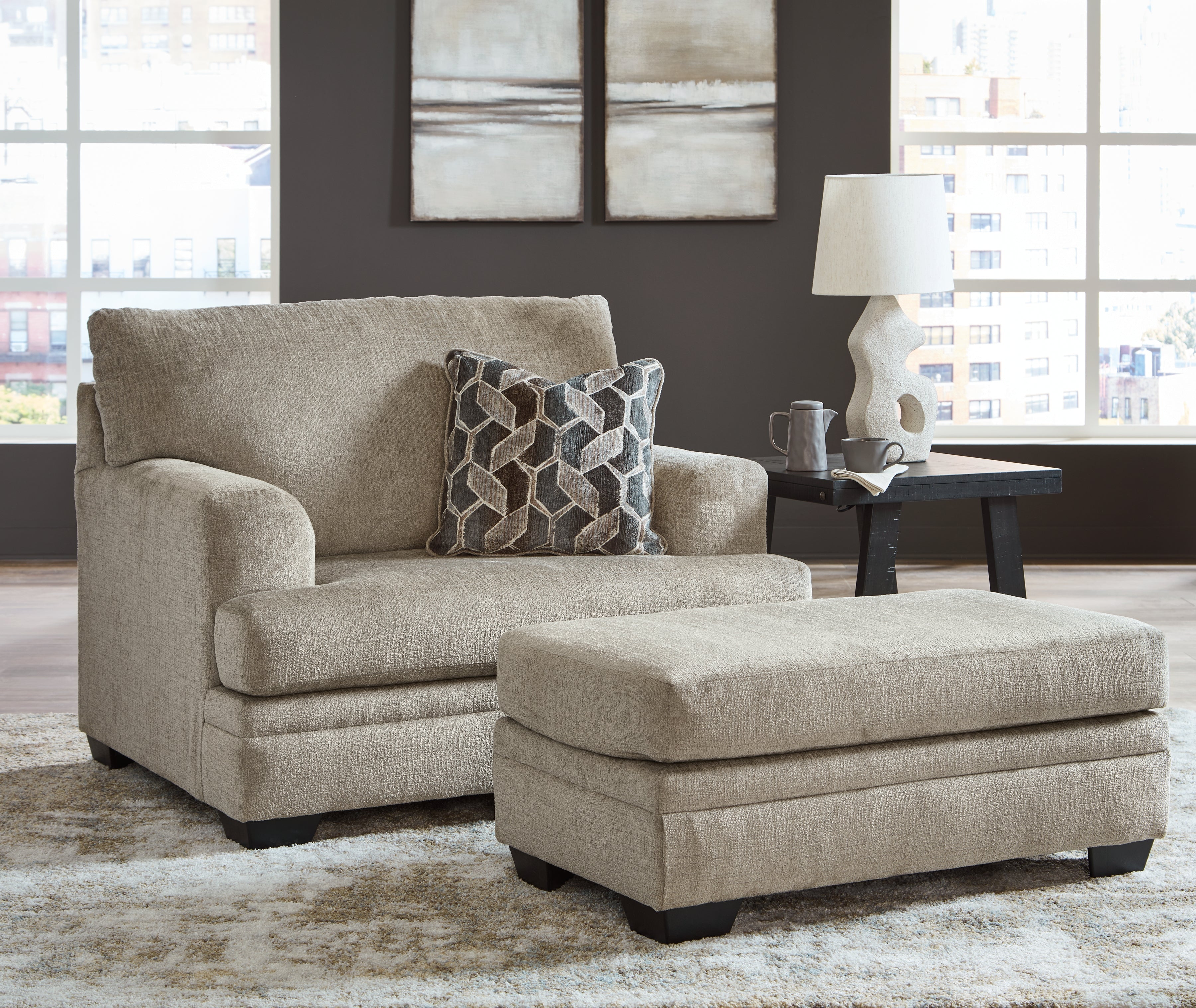 Stonemeade Sofa, Loveseat, Chair and Ottoman in Taupe - PKG018536