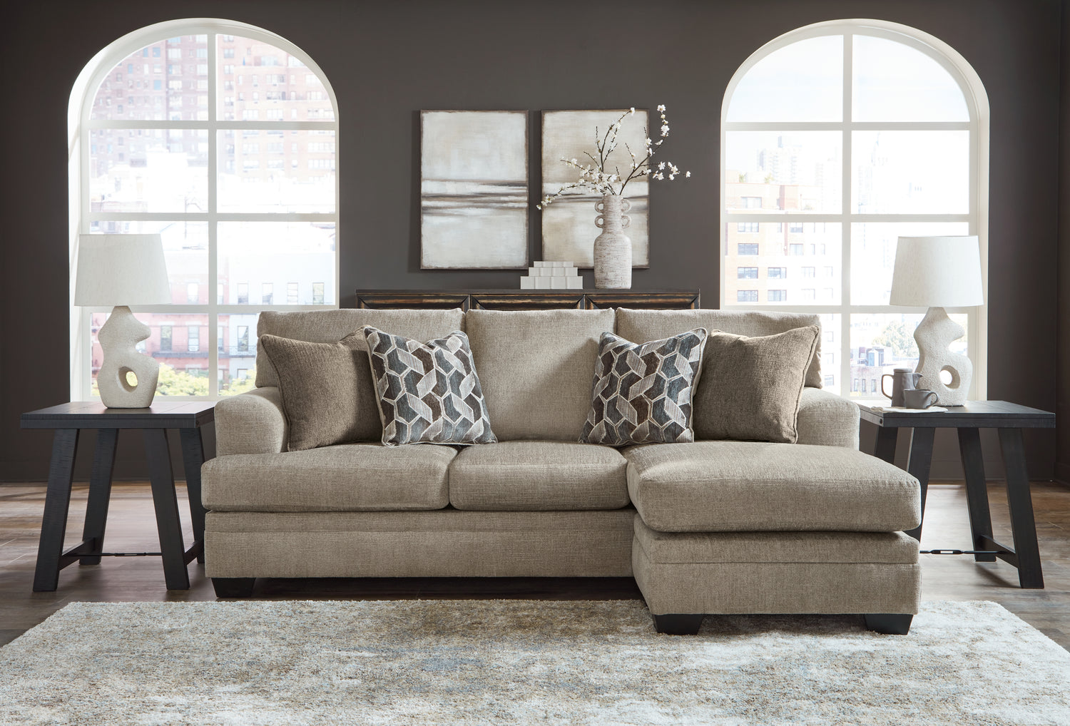 Stonemeade Taupe Sofa Chaise and Oversized Chair - 59504U6
