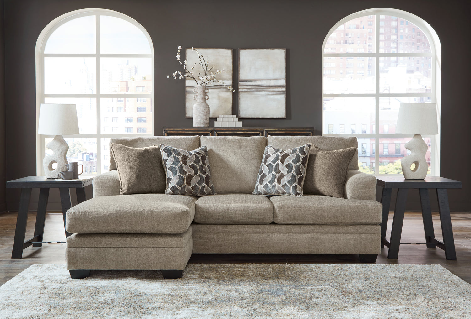 Stonemeade Taupe Sofa Chaise and Oversized Chair - 59504U6