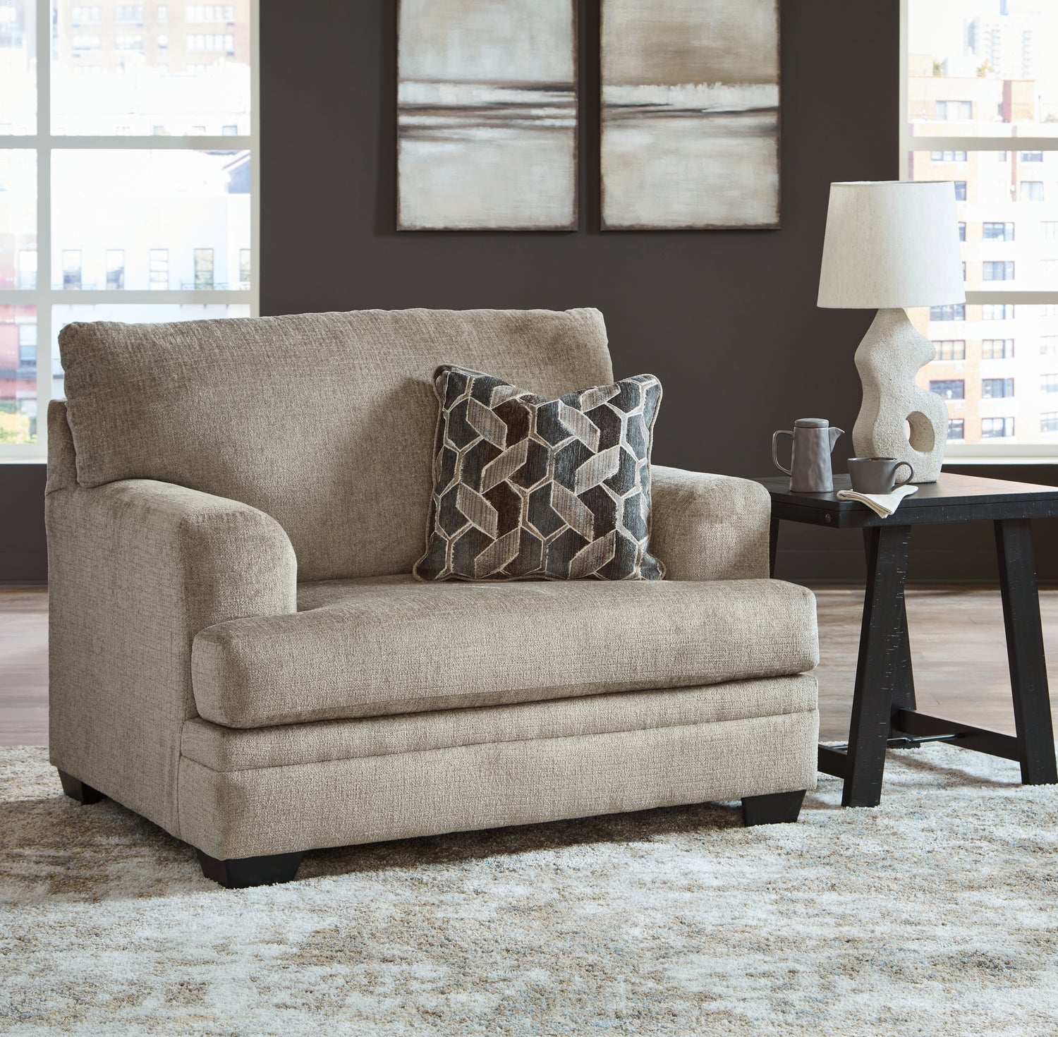 Stonemeade Taupe Sofa Chaise and Oversized Chair - 59504U6