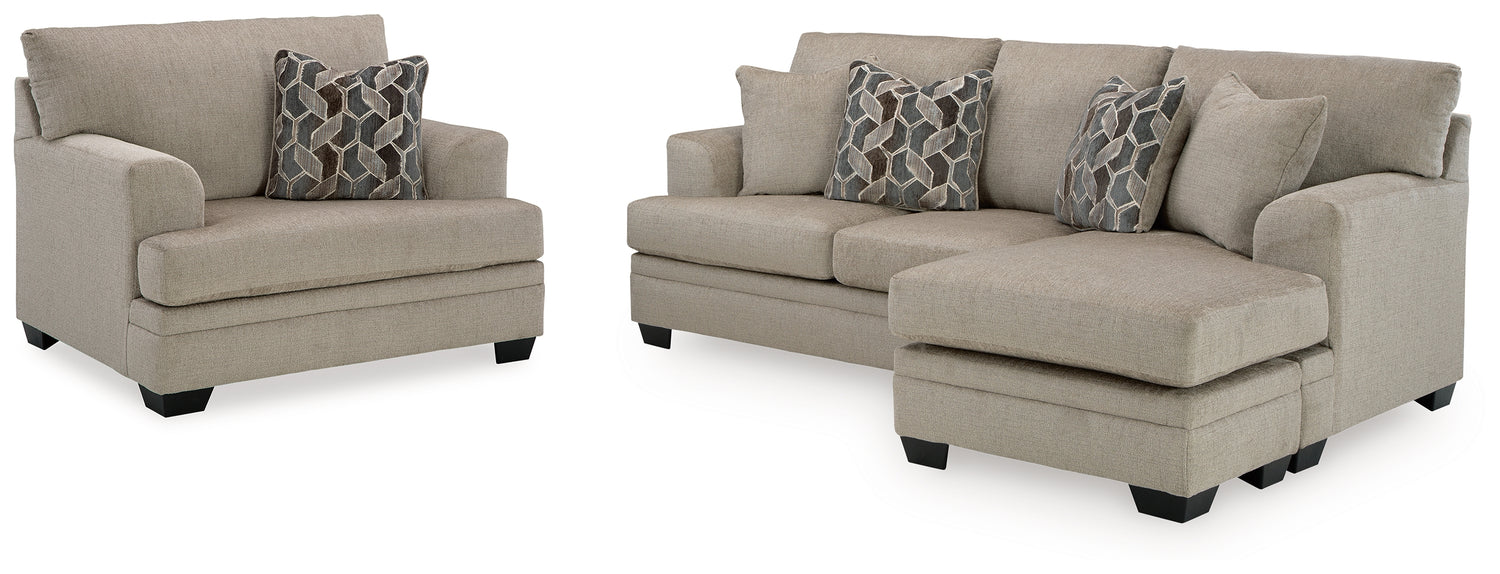 Stonemeade Taupe Sofa Chaise and Oversized Chair - 59504U6