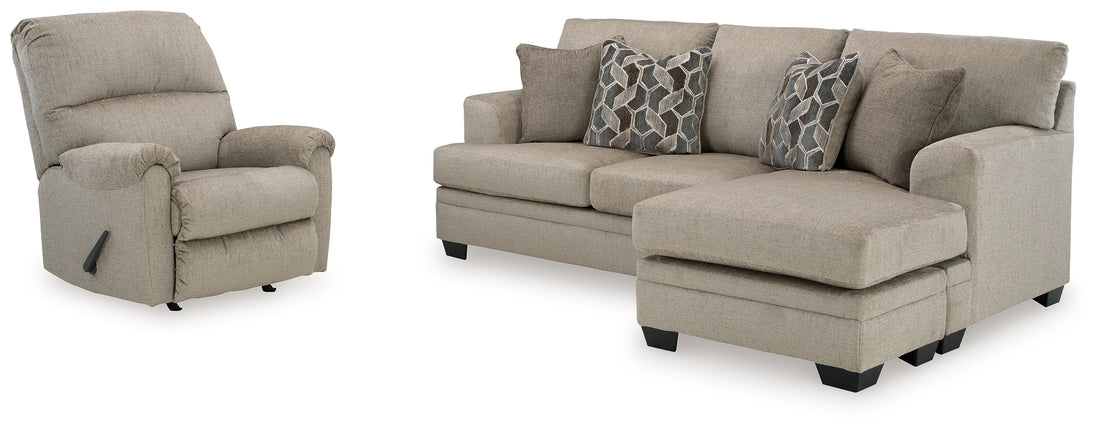 Stonemeade Taupe Sofa Chaise and Recliner - 59504U5