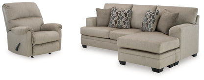 Stonemeade Taupe Sofa Chaise and Recliner - 59504U5