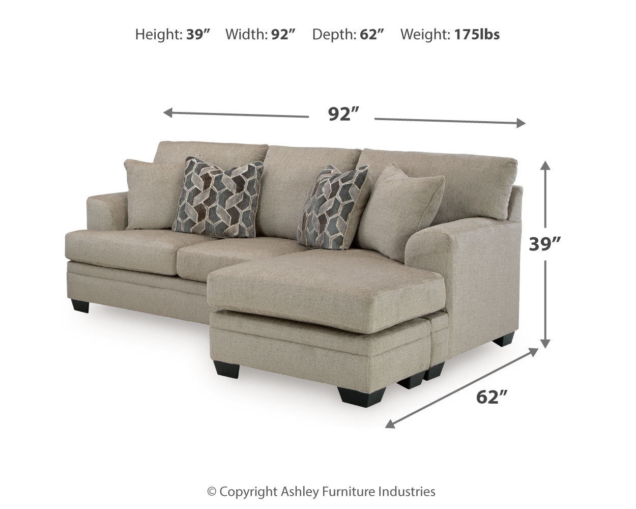 Stonemeade Taupe Sofa Chaise and Recliner - 59504U5