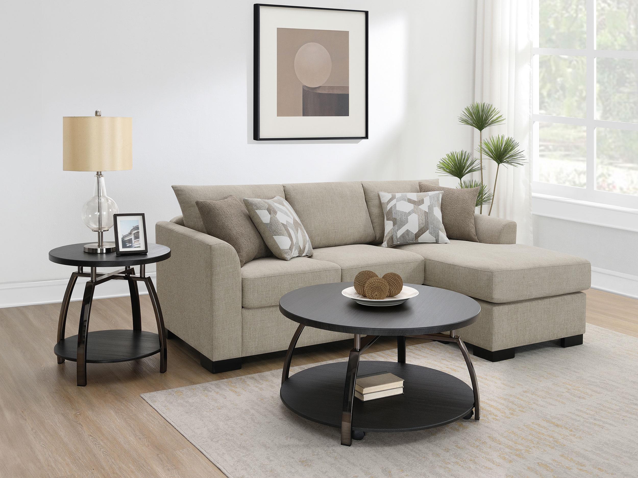 Storey Upholstered Chaise Sleeper Sofa Sectional Camel - 504778
