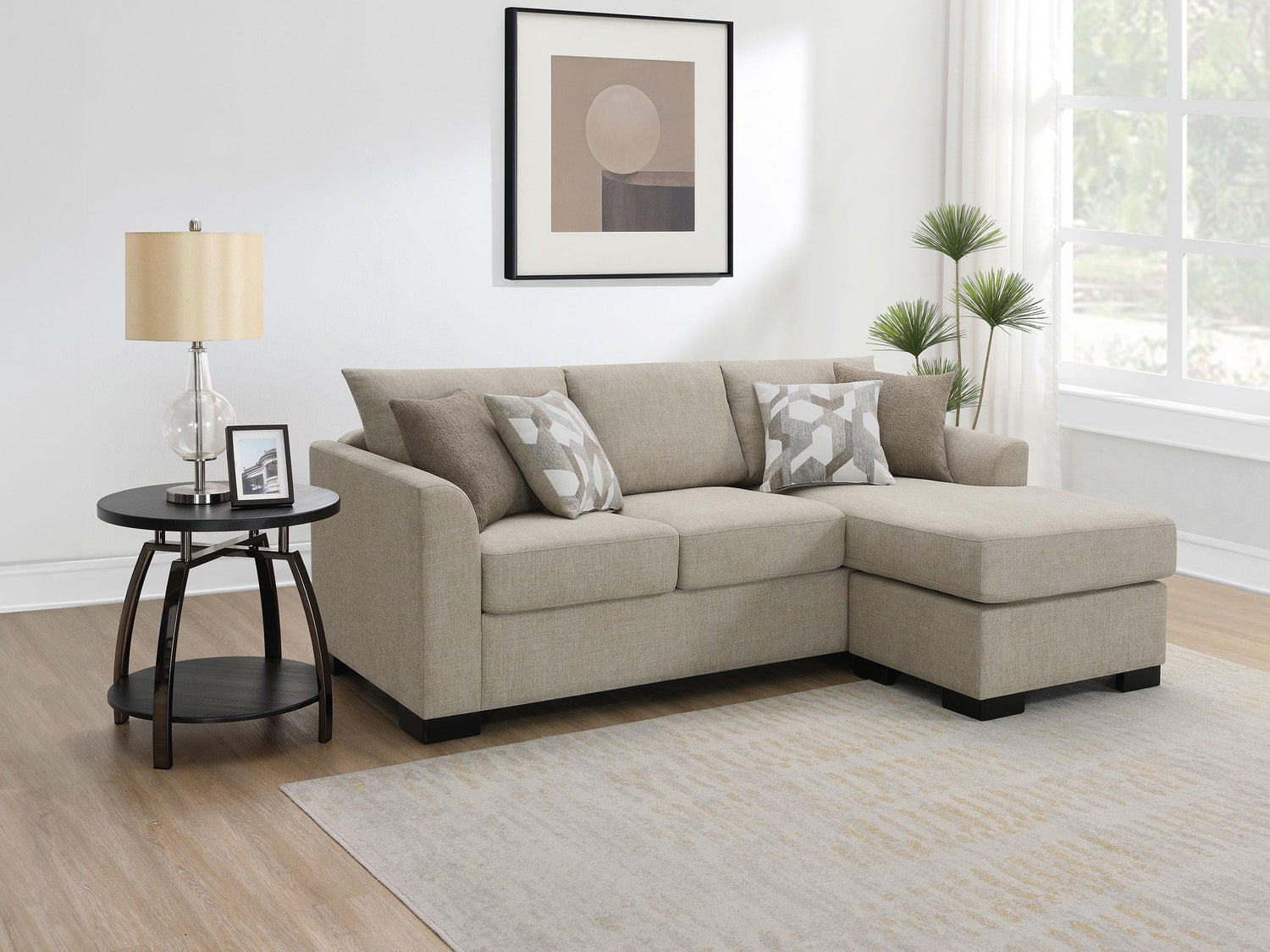 Storey Upholstered Chaise Sleeper Sofa Sectional Camel - 504778