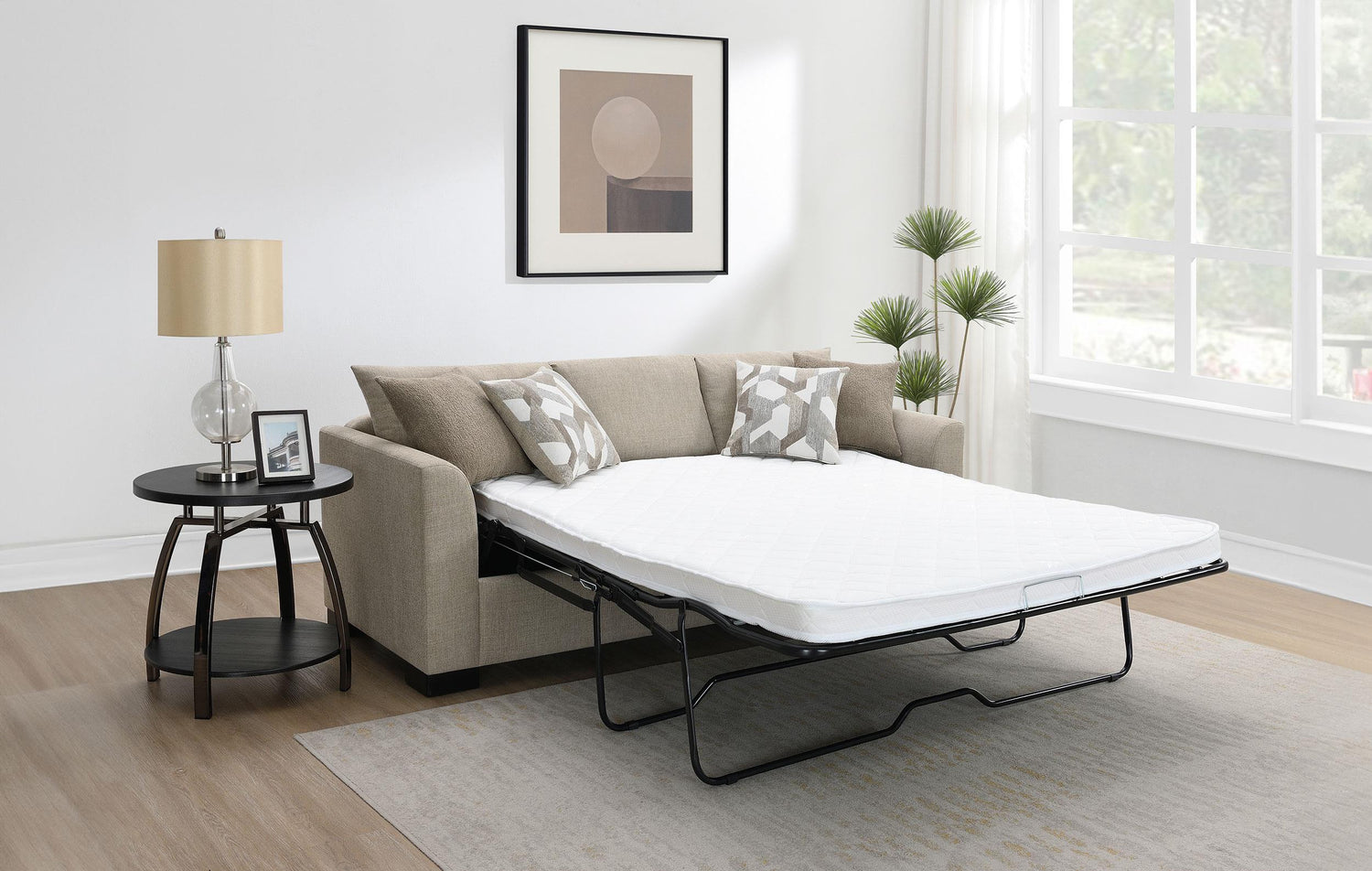 Storey Upholstered Chaise Sleeper Sofa Sectional Camel - 504778