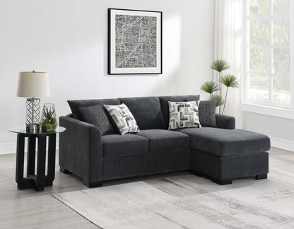 Storey Upholstered Chaise Sleeper Sofa Sectional Dark Grey - 504777