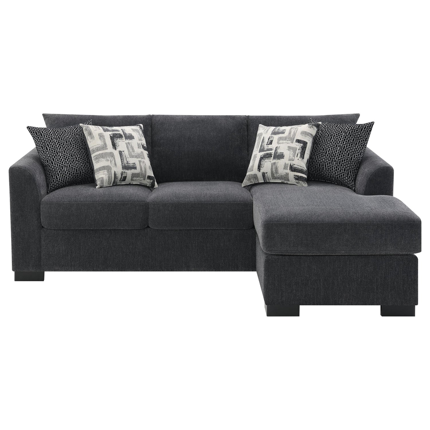 Storey Upholstered Chaise Sleeper Sofa Sectional Dark Grey - 504777