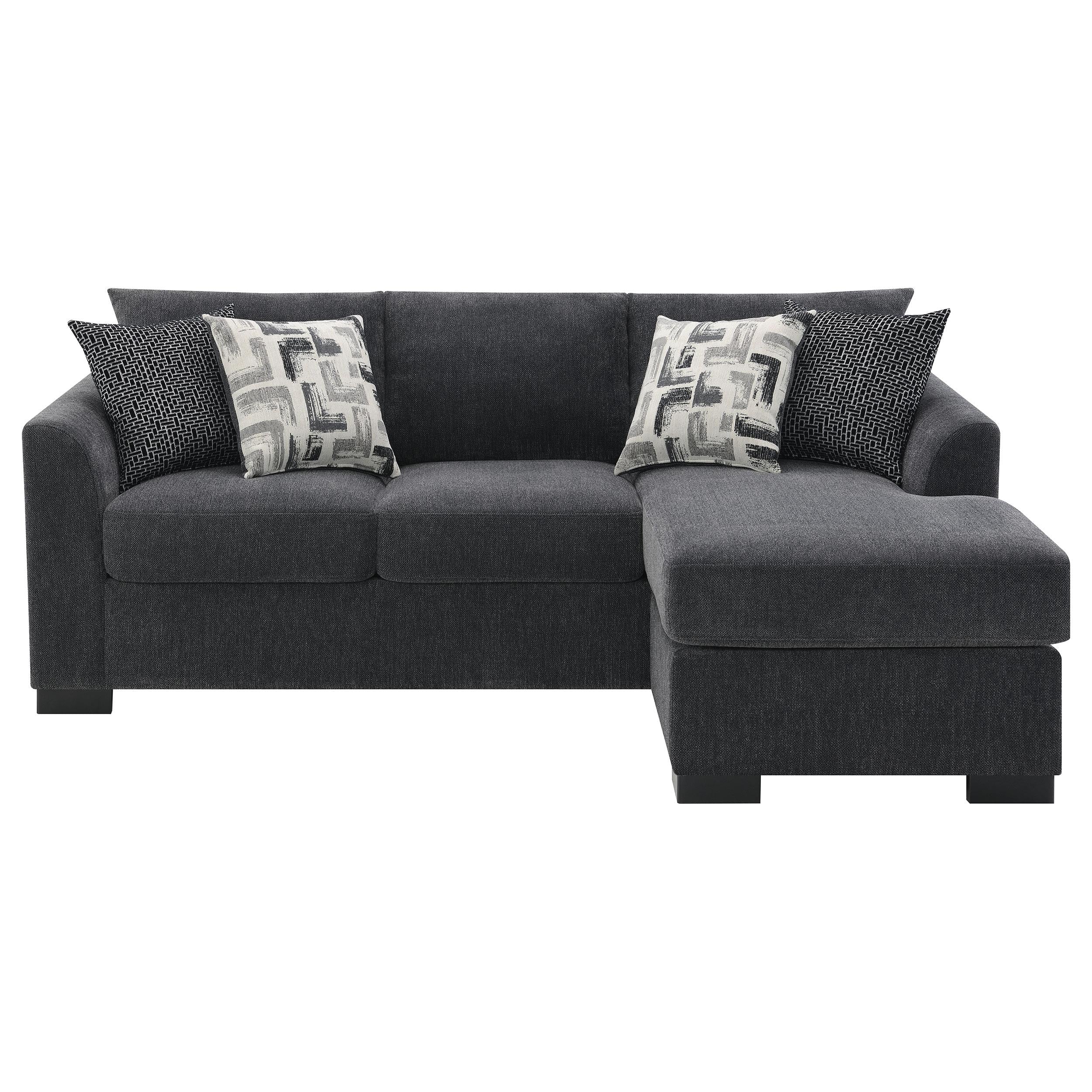 Storey Upholstered Chaise Sleeper Sofa Sectional Dark Grey - 504777