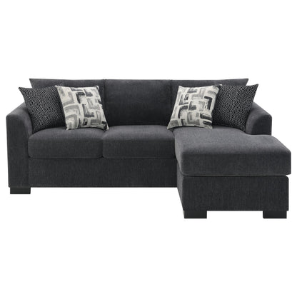 Storey Upholstered Chaise Sleeper Sofa Sectional Dark Grey - 504777