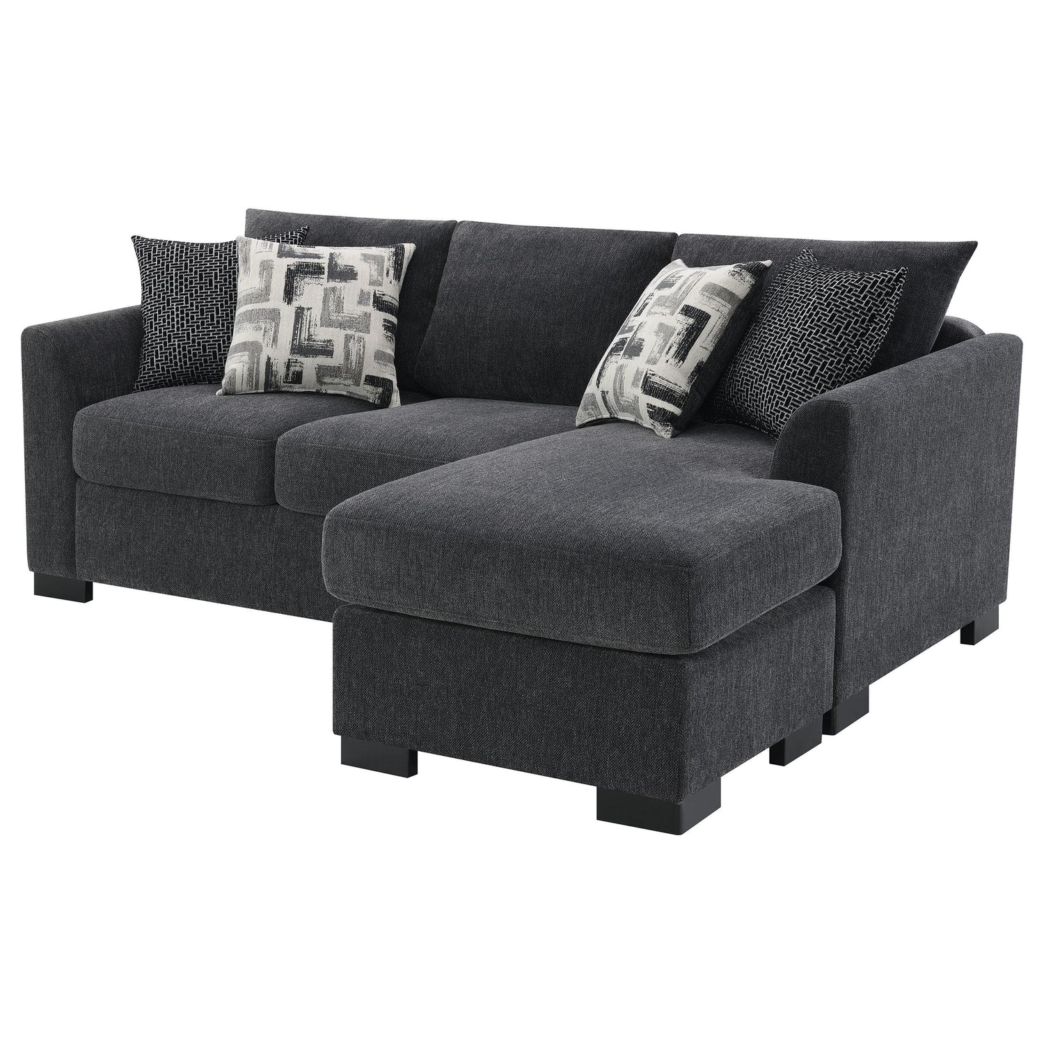 Storey Upholstered Chaise Sleeper Sofa Sectional Dark Grey - 504777