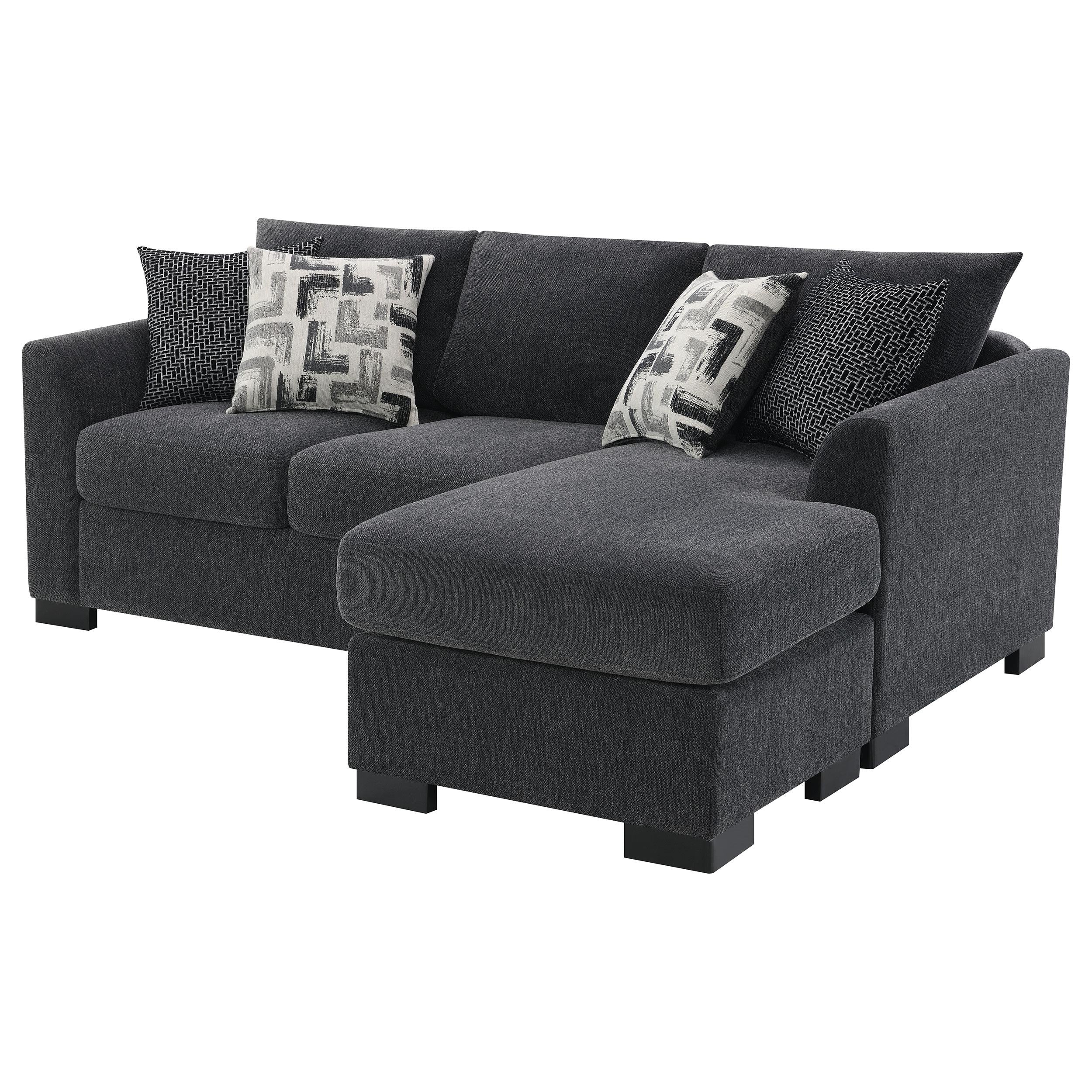 Storey Upholstered Chaise Sleeper Sofa Sectional Dark Grey - 504777