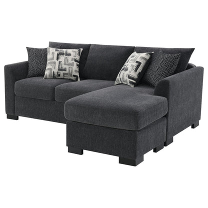Storey Upholstered Chaise Sleeper Sofa Sectional Dark Grey - 504777