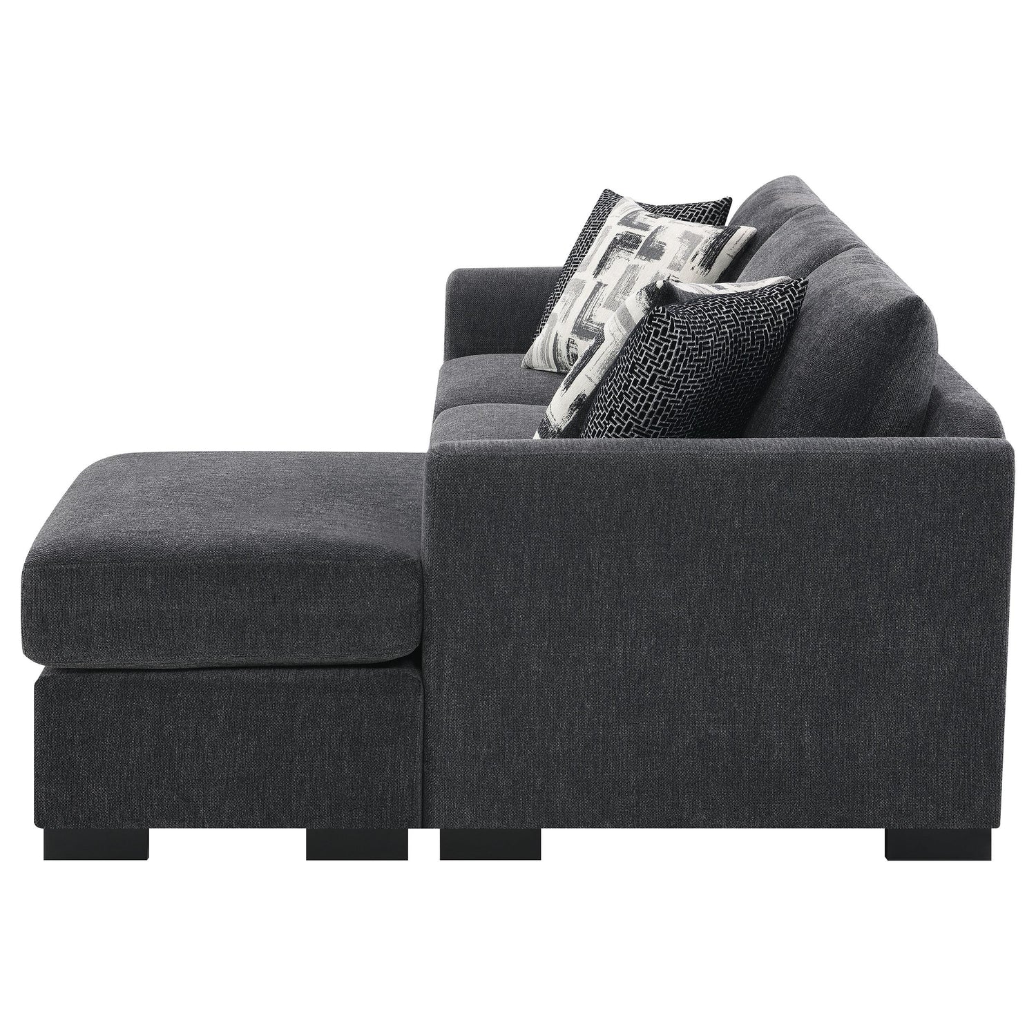 Storey Upholstered Chaise Sleeper Sofa Sectional Dark Grey - 504777