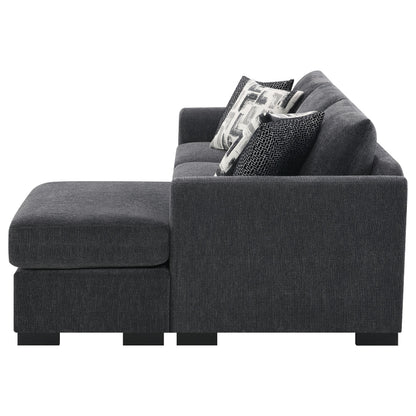 Storey Upholstered Chaise Sleeper Sofa Sectional Dark Grey - 504777