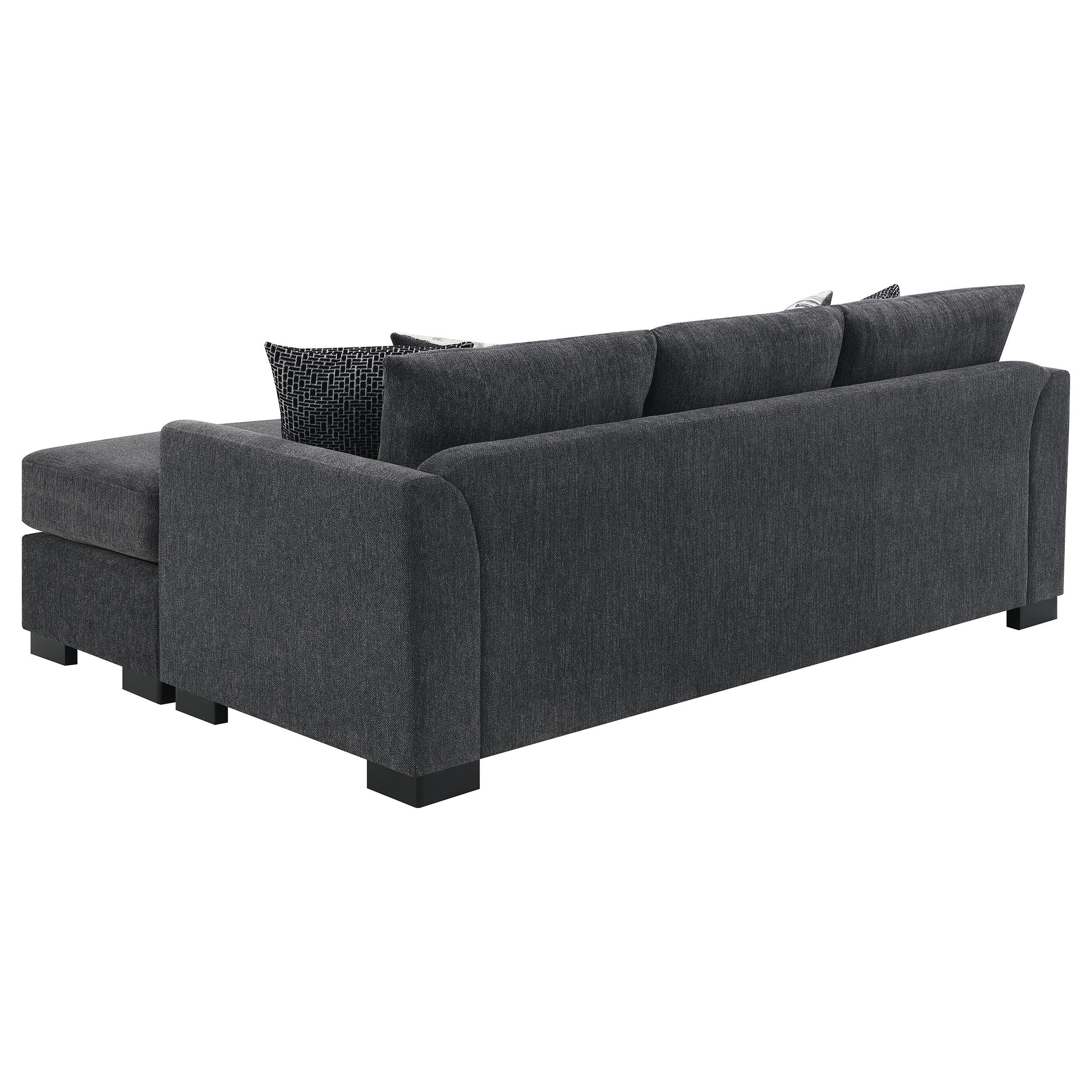 Storey Upholstered Chaise Sleeper Sofa Sectional Dark Grey - 504777