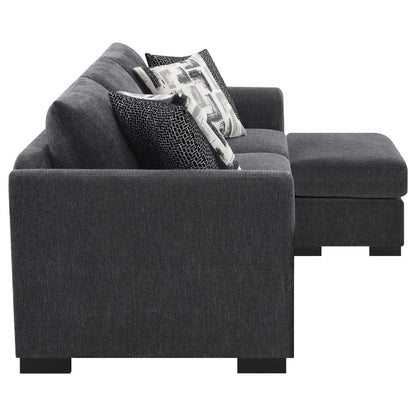 Storey Upholstered Chaise Sleeper Sofa Sectional Dark Grey - 504777