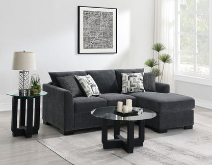 Storey Upholstered Chaise Sleeper Sofa Sectional Dark Grey - 504777