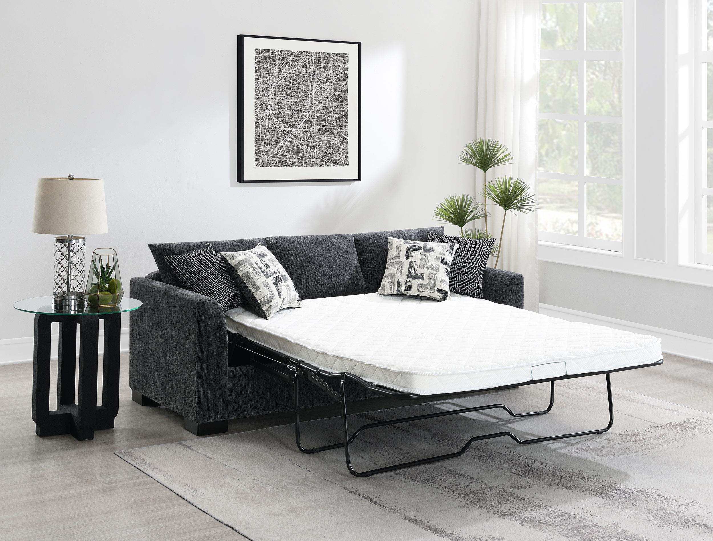 Storey Upholstered Chaise Sleeper Sofa Sectional Dark Grey - 504777