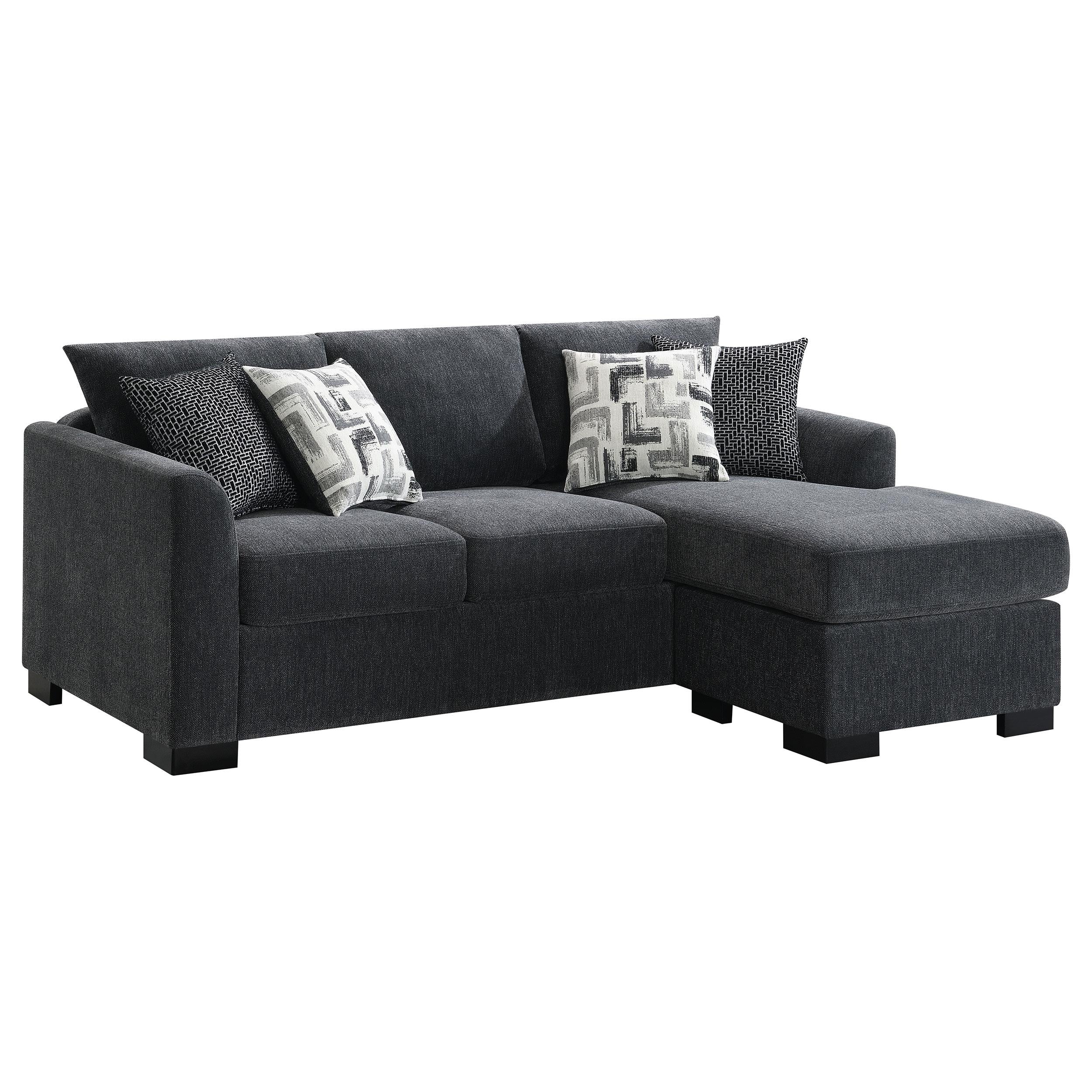 Storey Upholstered Chaise Sleeper Sofa Sectional Dark Grey - 504777