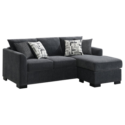 Storey Upholstered Chaise Sleeper Sofa Sectional Dark Grey - 504777