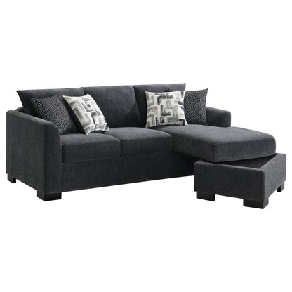 Storey Upholstered Chaise Sleeper Sofa Sectional Dark Grey - 504777