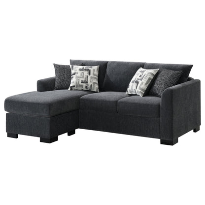 Storey Upholstered Chaise Sleeper Sofa Sectional Dark Grey - 504777