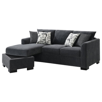 Storey Upholstered Chaise Sleeper Sofa Sectional Dark Grey - 504777