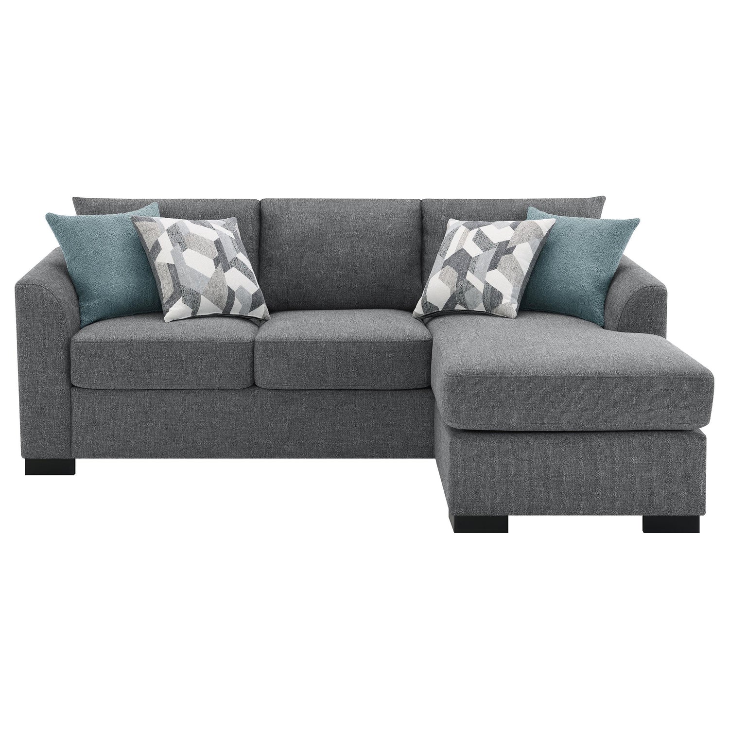 Storey Upholstered Chaise Sleeper Sofa Sectional Grey - 504779