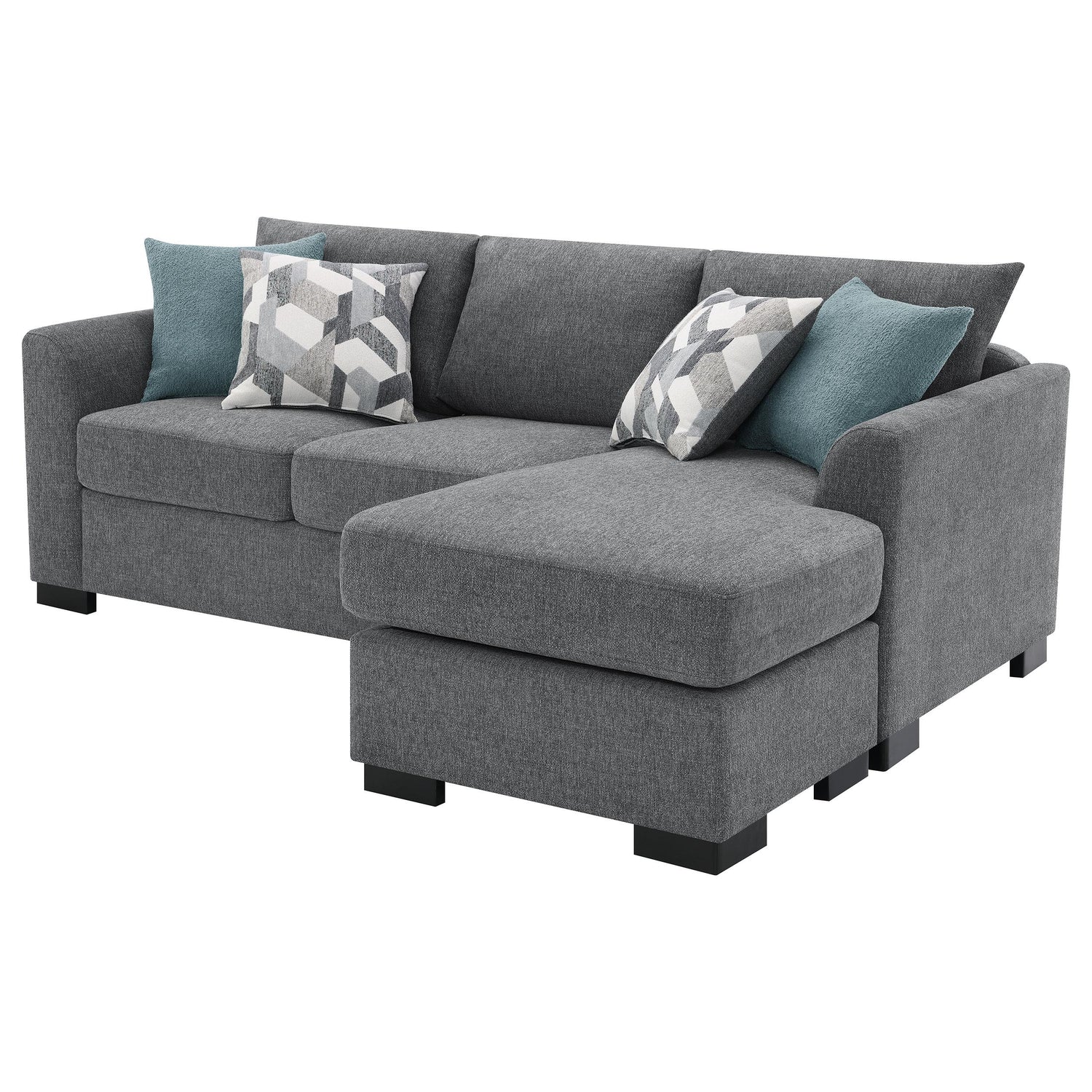 Storey Upholstered Chaise Sleeper Sofa Sectional Grey - 504779