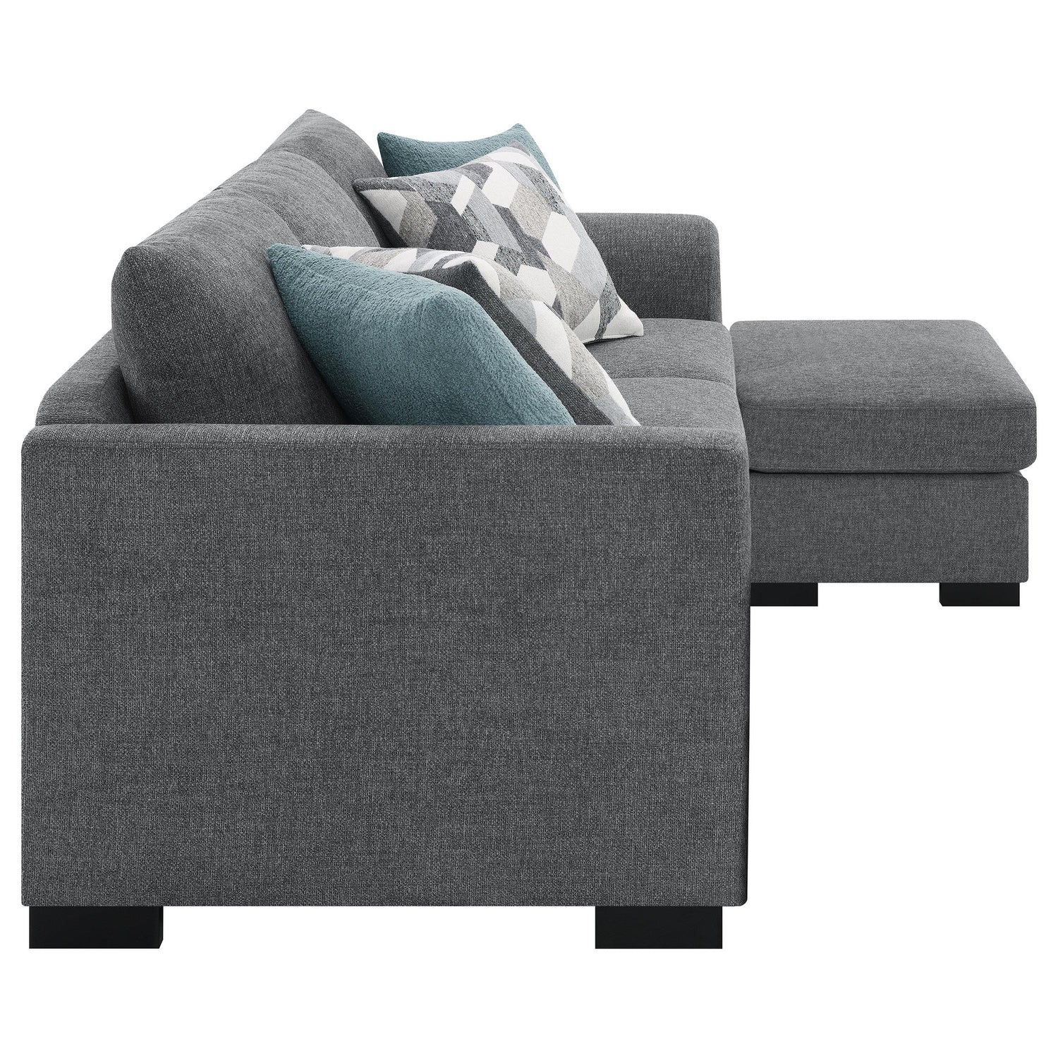 Storey Upholstered Chaise Sleeper Sofa Sectional Grey - 504779
