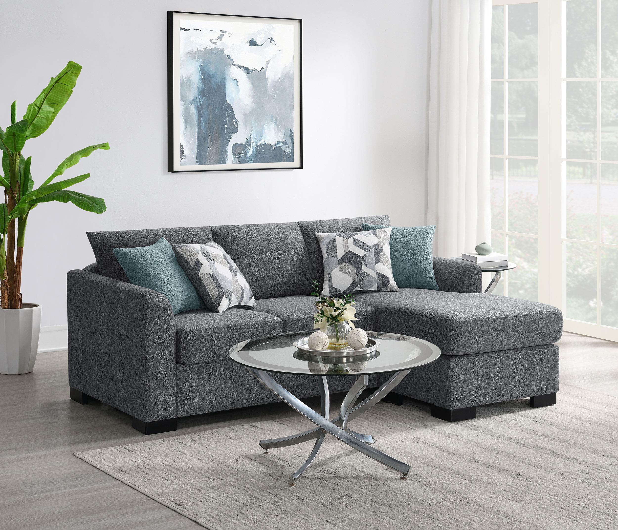 Storey Upholstered Chaise Sleeper Sofa Sectional Grey - 504779