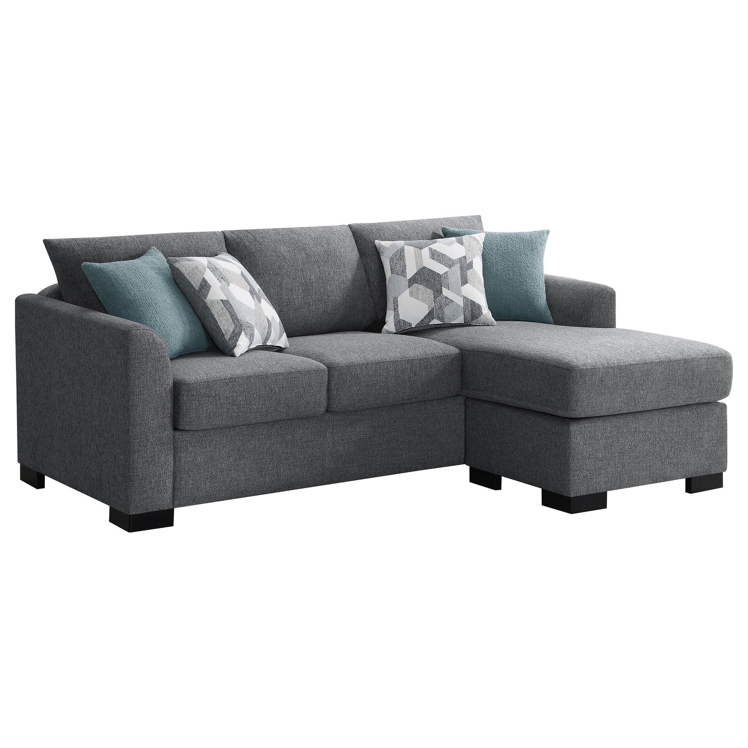 Storey Upholstered Chaise Sleeper Sofa Sectional Grey - 504779