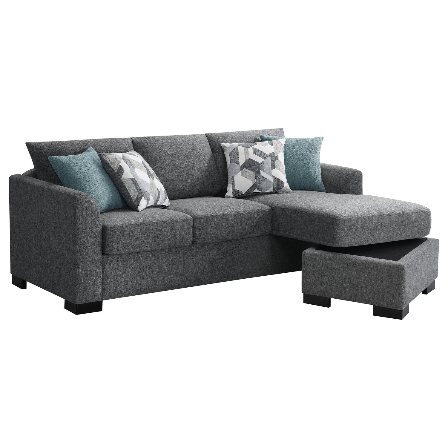 Storey Upholstered Chaise Sleeper Sofa Sectional Grey - 504779