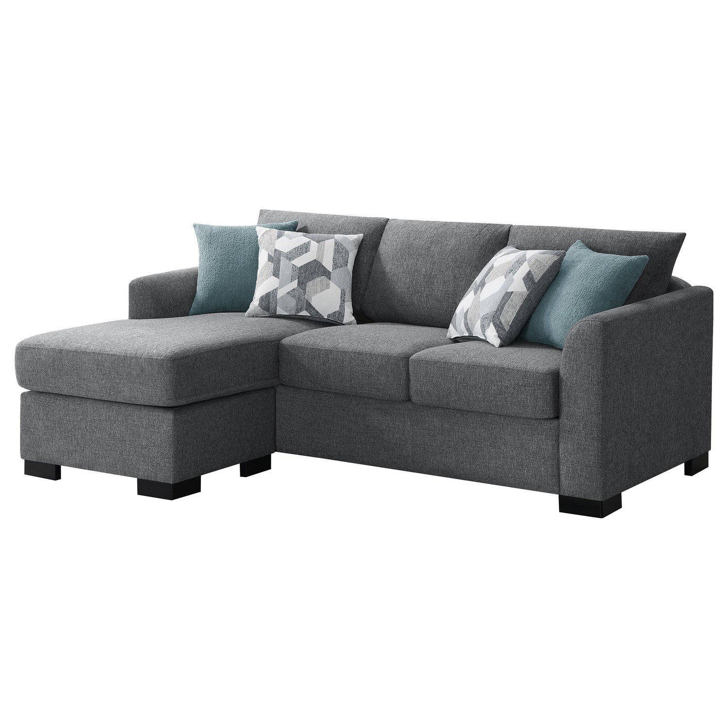 Storey Upholstered Chaise Sleeper Sofa Sectional Grey - 504779
