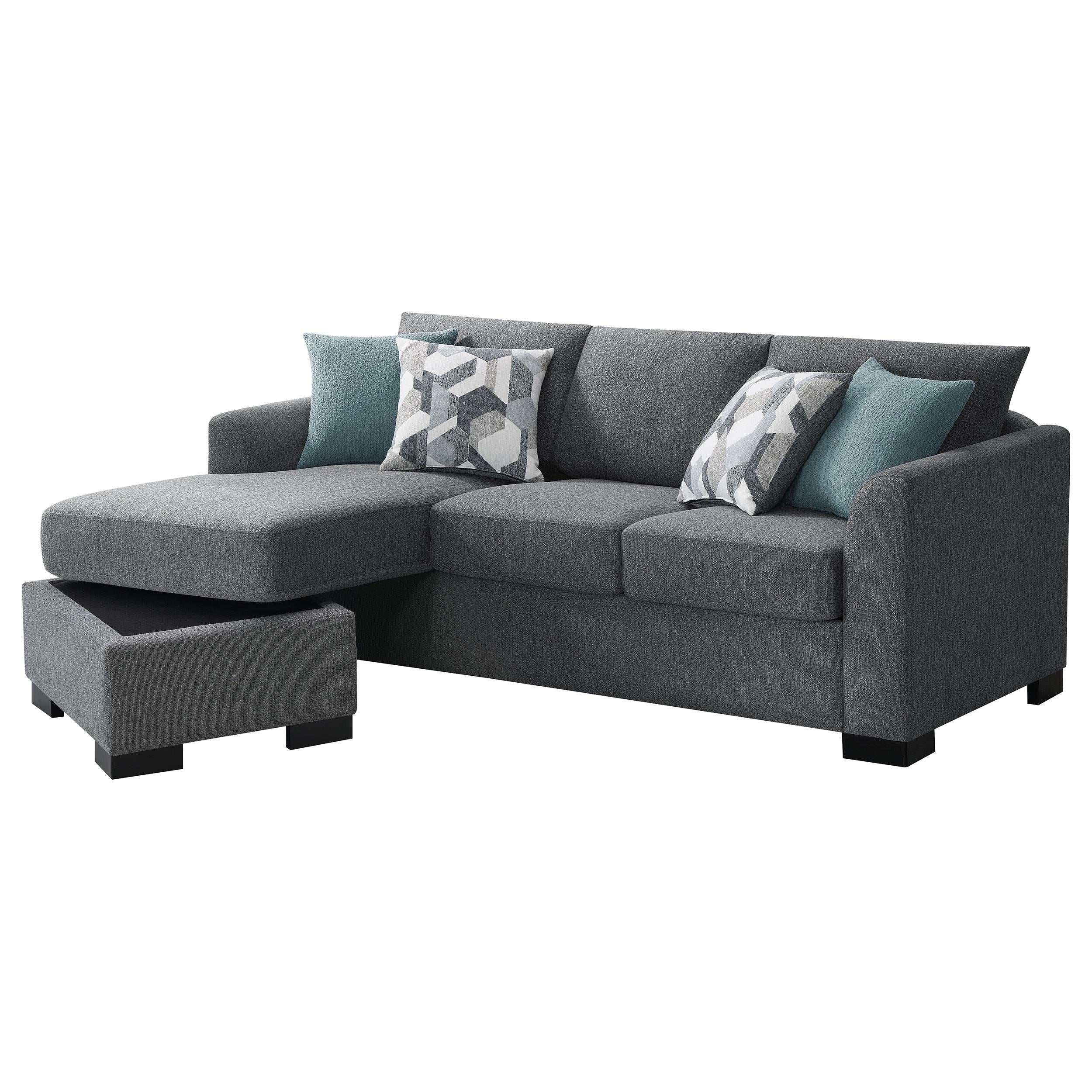 Storey Upholstered Chaise Sleeper Sofa Sectional Grey - 504779