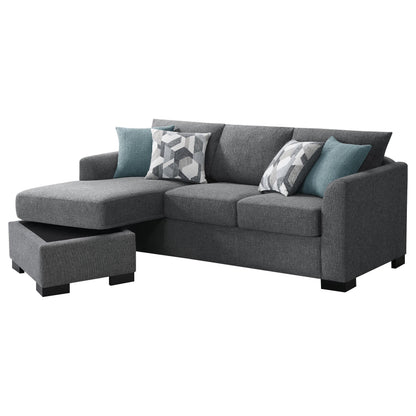 Storey Upholstered Chaise Sleeper Sofa Sectional Grey - 504779