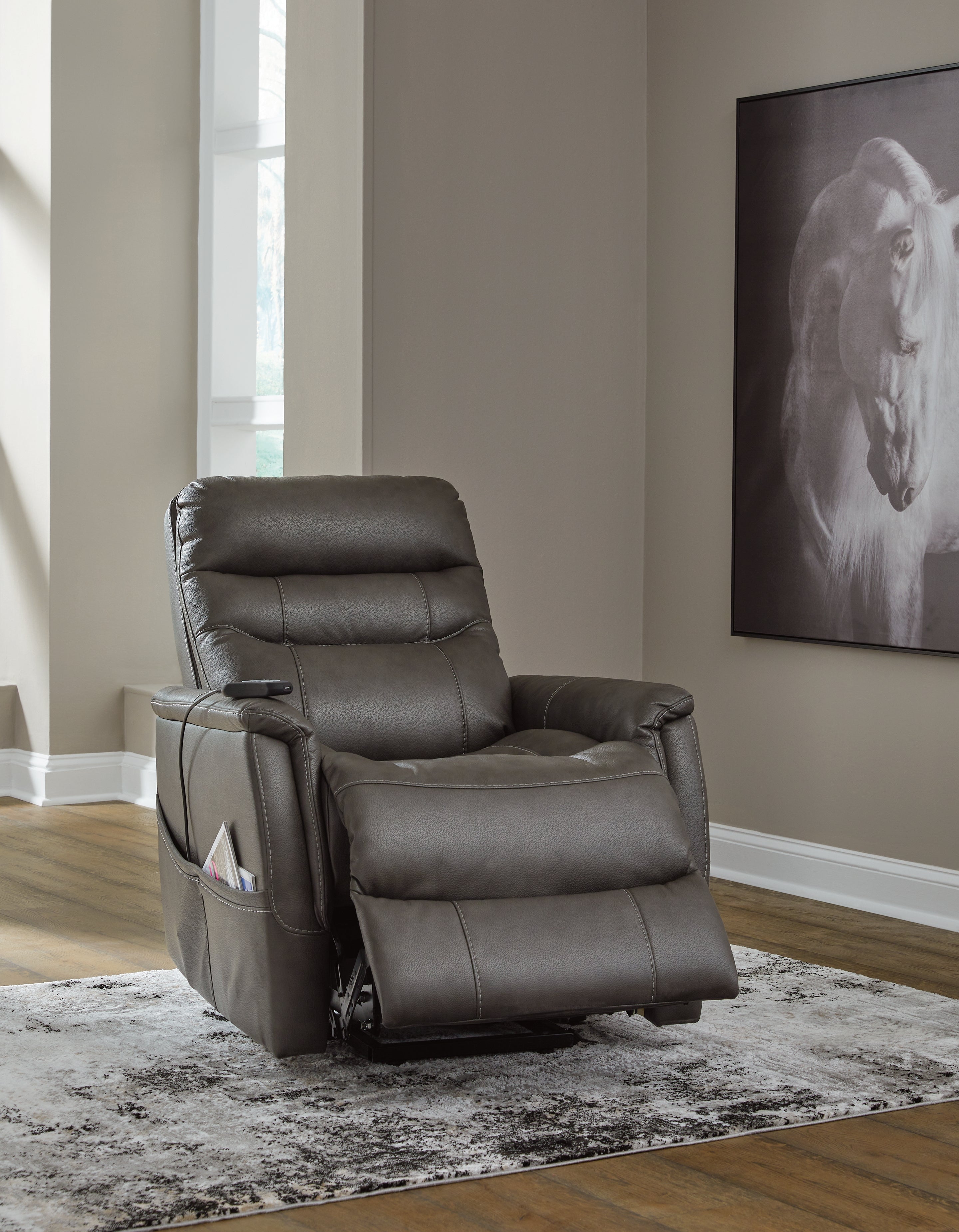 Strawbill Shadow Power Lift Recliner - 6390912
